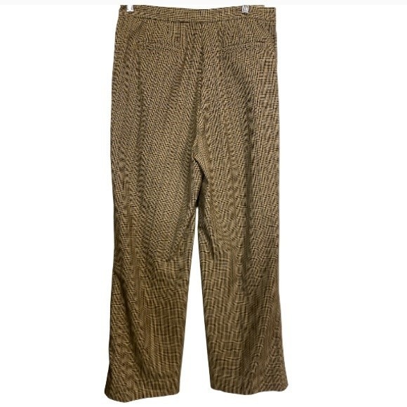 Vintage 90s Liz Claiborne Trousers Kylie Plaid Pleated Brown & Tan Pants Size 6 - Picture 7 of 16